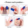 20 PCS Finger Sleeves Protectors, Sport Finger Sleeves Thumb Brace Support Finger Brace Elastic Thumb Sleeves for Relieving Pain Arthritis Trigger Finger (Black, royal blue) view 3