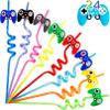 24 Pack Video Game Party Favors Game Controller Drinking Straws,Video Game Straws Reusable Plastic Straws,Boys Gamer Birthday Party Supplies Gifts for Kids,Game On Party Supplies view 1
