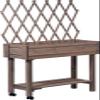 dobar Rollable Raised Trellis, Table Bed for Patio and Balcony, 79 x 28.5 x 130 cm, Spruce, Grey, Wood Plastic, Gray, Mittelgro view 2