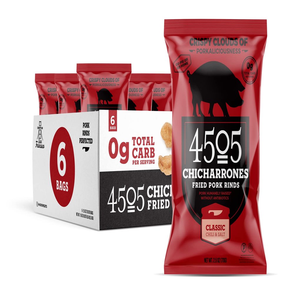Classic Chili & Salt Chicharrones - 2.5 oz/6 pack