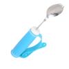 Adaptive Utensils, 2 in 1 Spoons Forks Arthritis Aid Silverware Stainless Steel Flatware Adjustable Strap Non Slip Wide Handles for Elderly Weak Hand Tremors Handicapped Weakness Independent Eating view 3