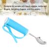 Adaptive Utensils, 2 in 1 Spoons Forks Arthritis Aid Silverware Stainless Steel Flatware Adjustable Strap Non Slip Wide Handles for Elderly Weak Hand Tremors Handicapped Weakness Independent Eating view 4