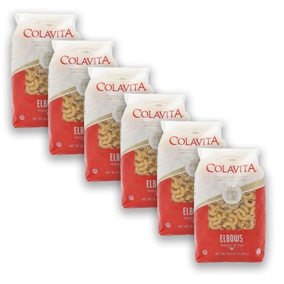 Colavita Elbows: The Ultimate Pasta Choice for Cheesy and Creamy Dishes - Dive into Comfort Food - 1Lb (Pack of 6)