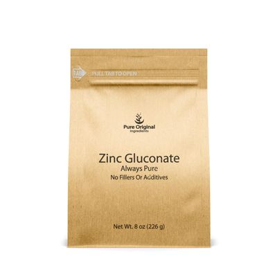 Pure Original Ingredients Zinc Gluconate (8 oz) Dietary Supplement, Always Pure, No Fillers Or Additives