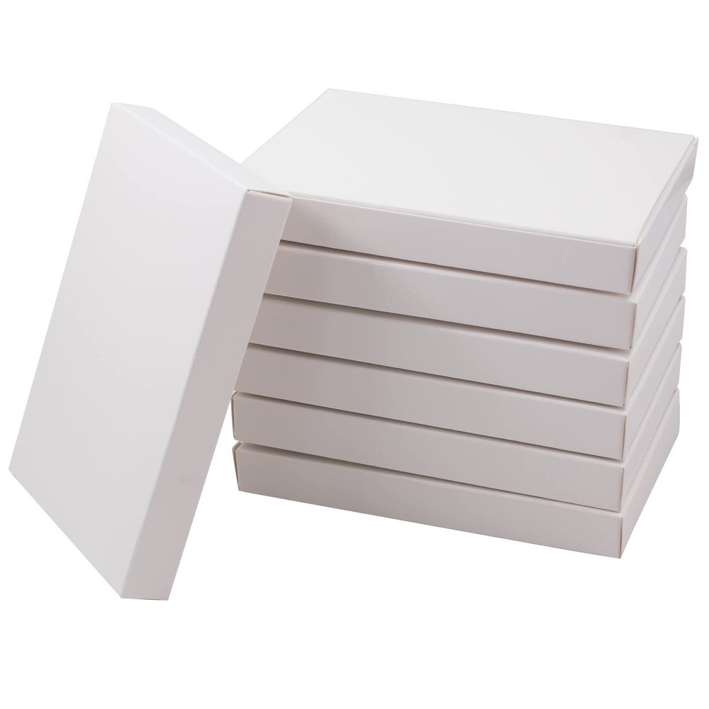 Cuyacili 24pcs White Gift Wrapping Boxes Gift Reusable DIY Paper Box Small Foldable Rectangle Packaging Cardboard Boxes for Party Wedding Birthday Anniversary Christmas (5.11x3.54x0.6inch)