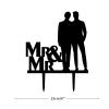 Arupkeer Groom And Groom Cake Toppers Two Men Standing Together Wedding Cake Topper Customized Funny Acrylic Same Sex Gay Cake Decor For Vow Renewal Wedding Anniversary, Black Acrylic view 3