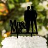 Arupkeer Groom And Groom Cake Toppers Two Men Standing Together Wedding Cake Topper Customized Funny Acrylic Same Sex Gay Cake Decor For Vow Renewal Wedding Anniversary, Black Acrylic view 4