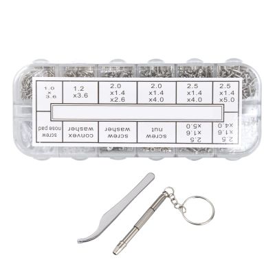 Pilipane Eyeglass Repair Kit with Compact Screw Box, Accurate Screwdriver Set, Screws, Tweezer for Watch Clock Spectacle Eye Glass Repair