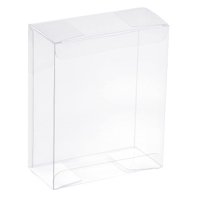 MECCANIXITY Plastic Retail Boxes 3.9"x2"x5.9" (100x50x150mm) Gift Box with Protecting Film for Candy, Cookies, Christmas, Wedding, Party Wrapping Clear Pack of 10