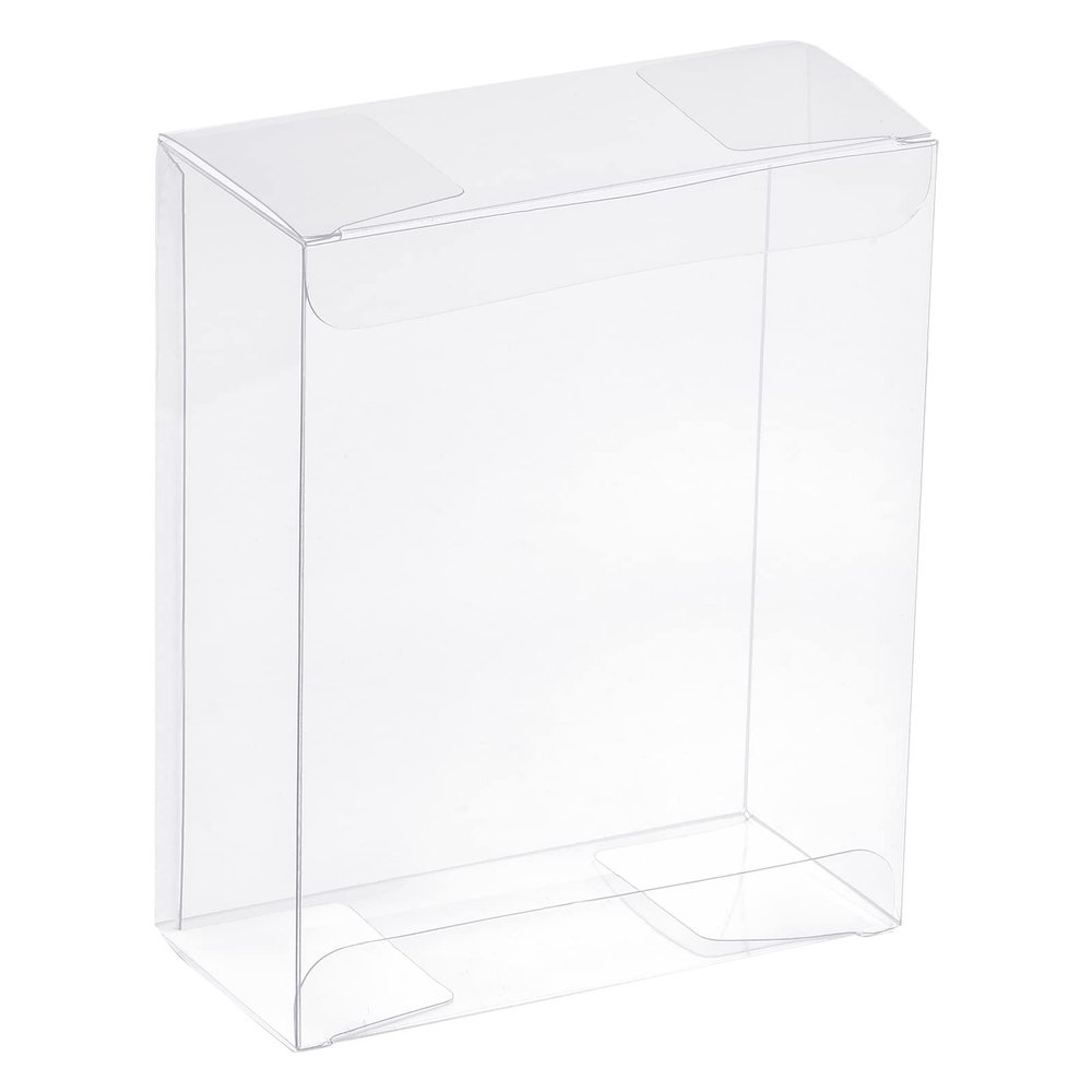 MECCANIXITY Plastic Retail Boxes 3.9"x2"x5.9" (100x50x150mm) Gift Box with Protecting Film for Candy, Cookies, Christmas, Wedding, Party Wrapping Clear Pack of 10