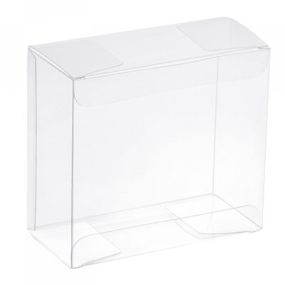 MECCANIXITY Plastic Retail Boxes 3.9"x2"x3.9" (100x50x100mm) Gift Box with Protecting Film for Candy, Cookies, Christmas, Wedding, Party Wrapping Clear Pack of 10