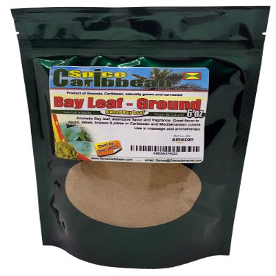 BAY LEAF - GROUND, Spice of Grenada (6 Oz resealable pouch)