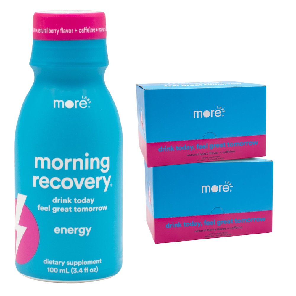 Morning Recovery DHM Electrolyte with Energy, Milk Thistle Drink Proprietary Formulation to Hydrate While Drinking for Morning Recovery, Berry, Pack of 24
