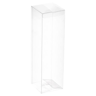 MECCANIXITY Plastic Retail Boxes 2.8"x2.8"x9.1" (70x70x230mm) Gift Box with Protecting Film for Candy, Cookies, Christmas, Wedding, Party Wrapping Clear Pack of 10