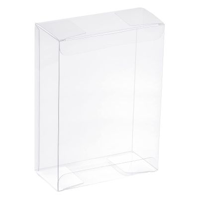 MECCANIXITY Plastic Retail Boxes 4.8"x2"x8" (122x52x202mm) Gift Box with Protecting Film for Candy, Cookies, Christmas, Wedding, Party Wrapping Clear Pack of 10