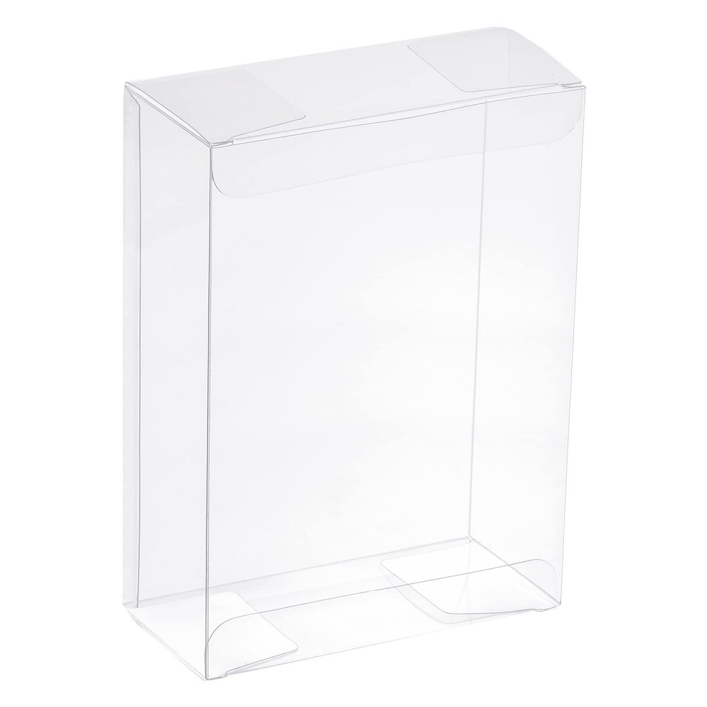 MECCANIXITY Plastic Retail Boxes 4.8"x2"x8" (122x52x202mm) Gift Box with Protecting Film for Candy, Cookies, Christmas, Wedding, Party Wrapping Clear Pack of 10