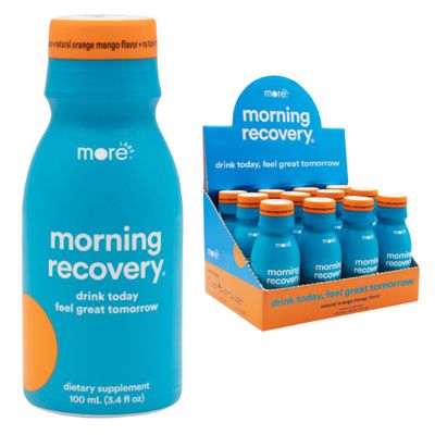 Morning Recovery DHM Electrolyte, Milk Thistle Drink Proprietary Formulation to Hydrate While Drinking, Non GMO, Vegan, Gluten-Free, Orange Mango, Pack of 12