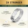 MagnetRX 3X Strength Mens Magnetic Bracelet  Titanium Magnetic Bracelets for Men  Premium Foldover Clasp & Adjustable Length with Sizing Tool & Gift Box (Silver) view 4