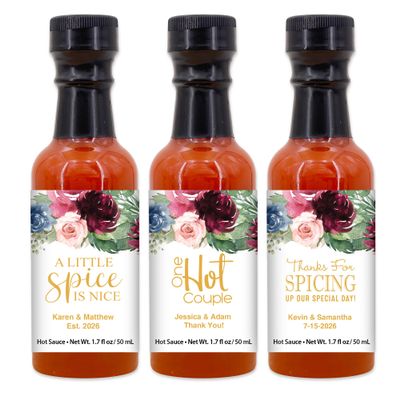Best Day Ever Spot Watercolor Floral Hot Sauce Gifts, Mini Hot Sauce Bottles, Hot Sauce Wedding Favors, Custom Hot Sauce, Custom Hot Sauce Labels, Personalized Hot Sauce - 1.7oz (Set of 12)