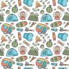 Cute Kawaii Camping Gear Wrapping Paper Premium Father's Day Gift Wrap Camp Birthday Theme Birthday Party Decoration Tent Decor (12 foot x 30 inch roll) view 2