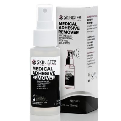 Skinister Medical Adhesive Remover for Skin | Wig, Ostomy, Tape, and Bandage Adhesive Remover | Silicone-Based, Hypoallergenic, Sting-Free | 2oz Spray
