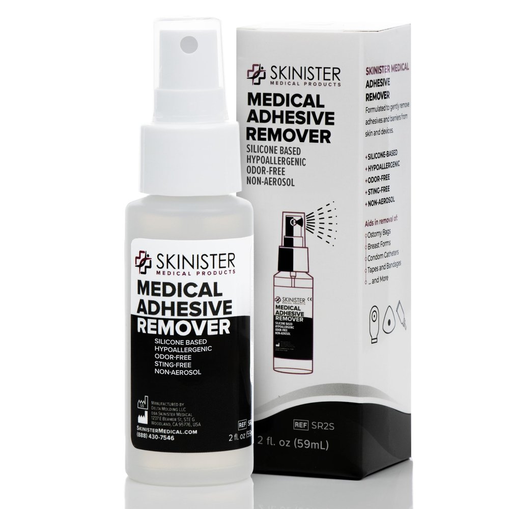 Skinister Medical Adhesive Remover for Skin | Wig, Ostomy, Tape, and Bandage Adhesive Remover | Silicone-Based, Hypoallergenic, Sting-Free | 2oz Spray