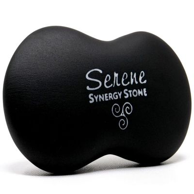 Serene (Basalt Black)(Single) Synergy Stone - Contoured Hot Stone Massage Tool with Radiant Heat - Relaxing and Therapeutic for Neck, Back, Legs, Feet - Matte Surface for on Skin with Oil only