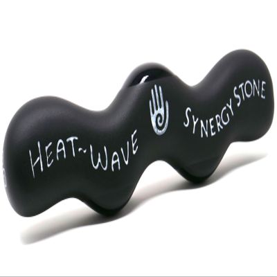 Heat-Wave (Basalt Black) Synergy Stone - Contoured Hot Stone Massage Tool with Radiant Heat - Relaxing and Therapeutic for Neck, Back, Legs, Feet - Natural-Matte Surface for on Skin with Oil only