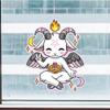 Demigirl LGBTQ+ Pride Themed Cute Baphomet 11 inch Static Cling Decal, Reusable and Repositionable view 2