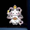 Demigirl LGBTQ+ Pride Themed Cute Baphomet 11 inch Static Cling Decal, Reusable and Repositionable view 3