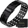 MagnetRX 3X Strength Magnetic Bracelets for Men  Effective Titanium Mens Magnetic Bracelet  Premium Foldover Clasp & Adjustable Length with Sizing Tool & Gift Box (Black) view 1