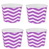 Heyiwell 16OZ Paper Ice Cream Cups&Frozen Yogurt Cups Dessert Bowls Snacks Cups for Hot or Cold Food, 50PC Purple Chevron Pattern view 1