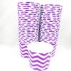 Heyiwell 16OZ Paper Ice Cream Cups&Frozen Yogurt Cups Dessert Bowls Snacks Cups for Hot or Cold Food, 50PC Purple Chevron Pattern view 2