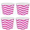 Heyiwell 16OZ Paper Ice Cream Cups&Frozen Yogurt Cups Dessert Bowls Snacks Cups for Hot or Cold Food, 50PC Pink Chevron Pattern view 1