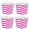 Heyiwell 16OZ Paper Ice Cream Cups&Frozen Yogurt Cups Dessert Bowls Snacks Cups for Hot or Cold Food, 50PC Pink Chevron Pattern view 2