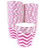 Heyiwell 16OZ Paper Ice Cream Cups&Frozen Yogurt Cups Dessert Bowls Snacks Cups for Hot or Cold Food, 50PC Pink Chevron Pattern view 3
