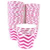 Heyiwell 16OZ Paper Ice Cream Cups&Frozen Yogurt Cups Dessert Bowls Snacks Cups for Hot or Cold Food, 50PC Pink Chevron Pattern view 4