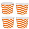 Heyiwell 16OZ Paper Ice Cream Cups&Frozen Yogurt Cups Dessert Bowls Snacks Cups for Hot or Cold Food, 50PC Orange Chevron Pattern view 1