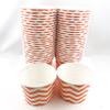 Heyiwell 16OZ Paper Ice Cream Cups&Frozen Yogurt Cups Dessert Bowls Snacks Cups for Hot or Cold Food, 50PC Orange Chevron Pattern view 3
