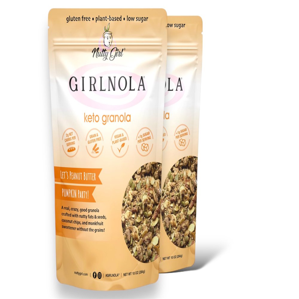 Low Sugar Low Carb Granola Cereal | Peanut Butter Pumpkin Party | 2 Pack | Nutty Girl Keto Girlnola