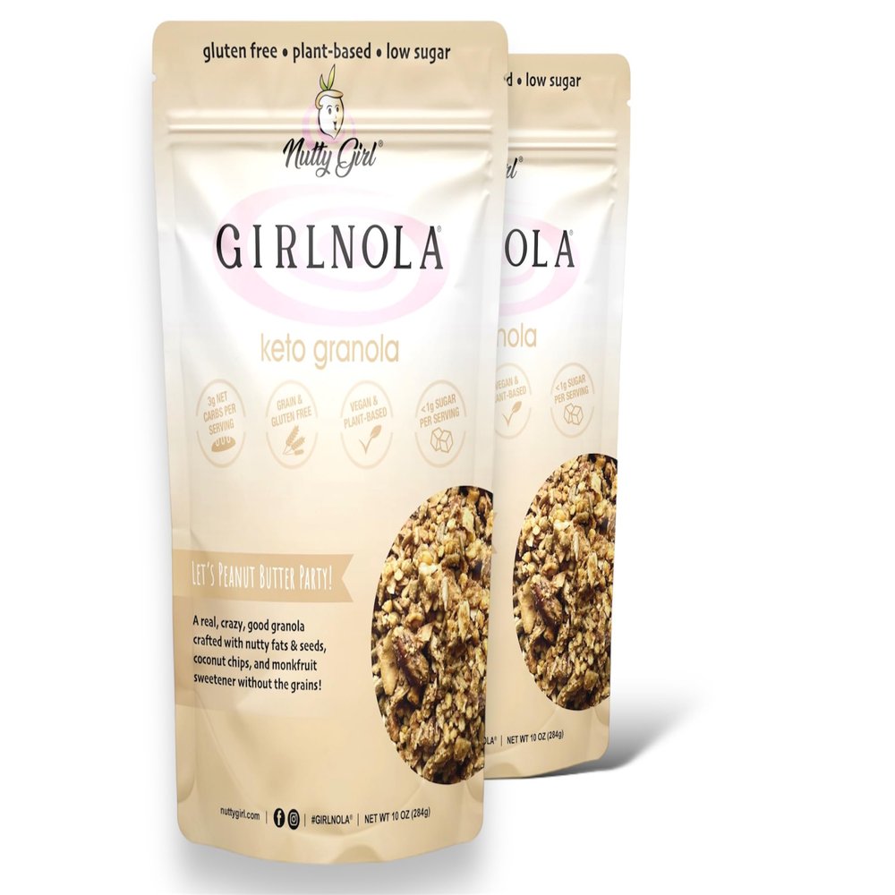 Low Sugar Low Carb Granola Cereal | Let's Peanut Butter Party | 2 Pack | Nutty Girl Keto Girlnola