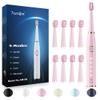 7AM2M Sonic Electric Toothbrush for Adults and Kids- High Power Rechargeable Toothbrushes with 8 Brush Heads,5 Adjustable Modes, Built-in 2-Minute Smart Timer,4 Hours Fast Charge for 30 Days(Pink) view 1
