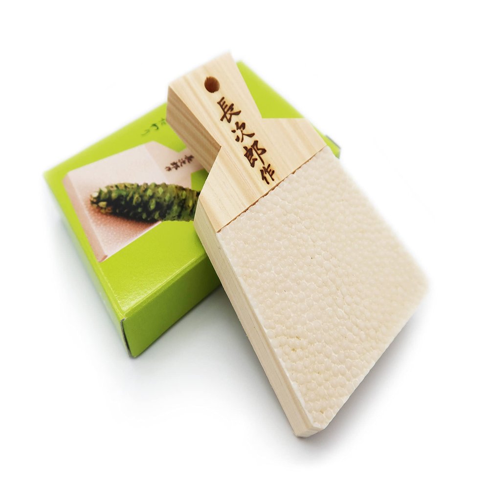 Japanese Classic Grater for Wasabi and Ginger With Instruction Manual, Make Flavorful Fresh Wasabi & ginger, Made in Japan (Small)