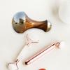 HEALTHANDWEALTH Kansa Wand 2 in 1 Mini Grip Beautiful Design Face Foot Body & Marma Massage Tool Teak Wood Handle Natural (Small & Marma) view 4