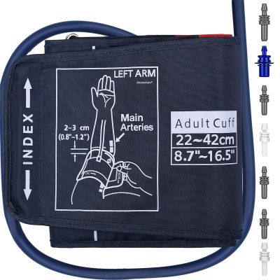 Alcarefam Large Blood Pressure Cuff, 8.7-16.5 (22-42CM) BP Cuff Compatible with Omron BP Monitor, Replacement Cuff for Adult Big Arms, 7 Connectors