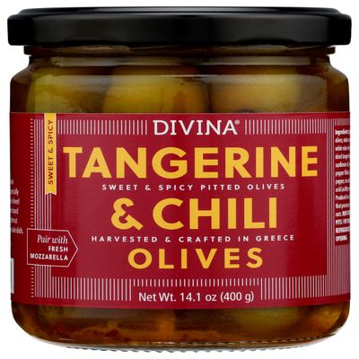 Divina, Tangerine & Chili Marinated Olives, 14.1 Ounce