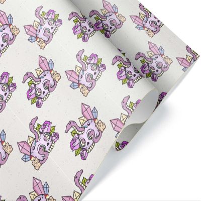 Pastel Goth Skull Snake Wrapping Paper, 20 inch x 30 inch sheet