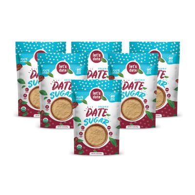 Lets Date | Organic Date Sugar | Excellent Sugar Substitute| Baking Sugar Alternative| Good Source of Fiber | Vegan | Paleo| Gluten Free| Kosher | Non- GMO | Natural Sweetener (12oz (Pack of 6))