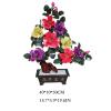TOMYEUS Artificial Bonsai Tree Feng Shui Tabletop Bonsai Tree with Jade Stone Flower Money Tree Artificia Flower Jade Bonsai for Home Office Decor (8 Peony Flowers) Maintenance Free view 2