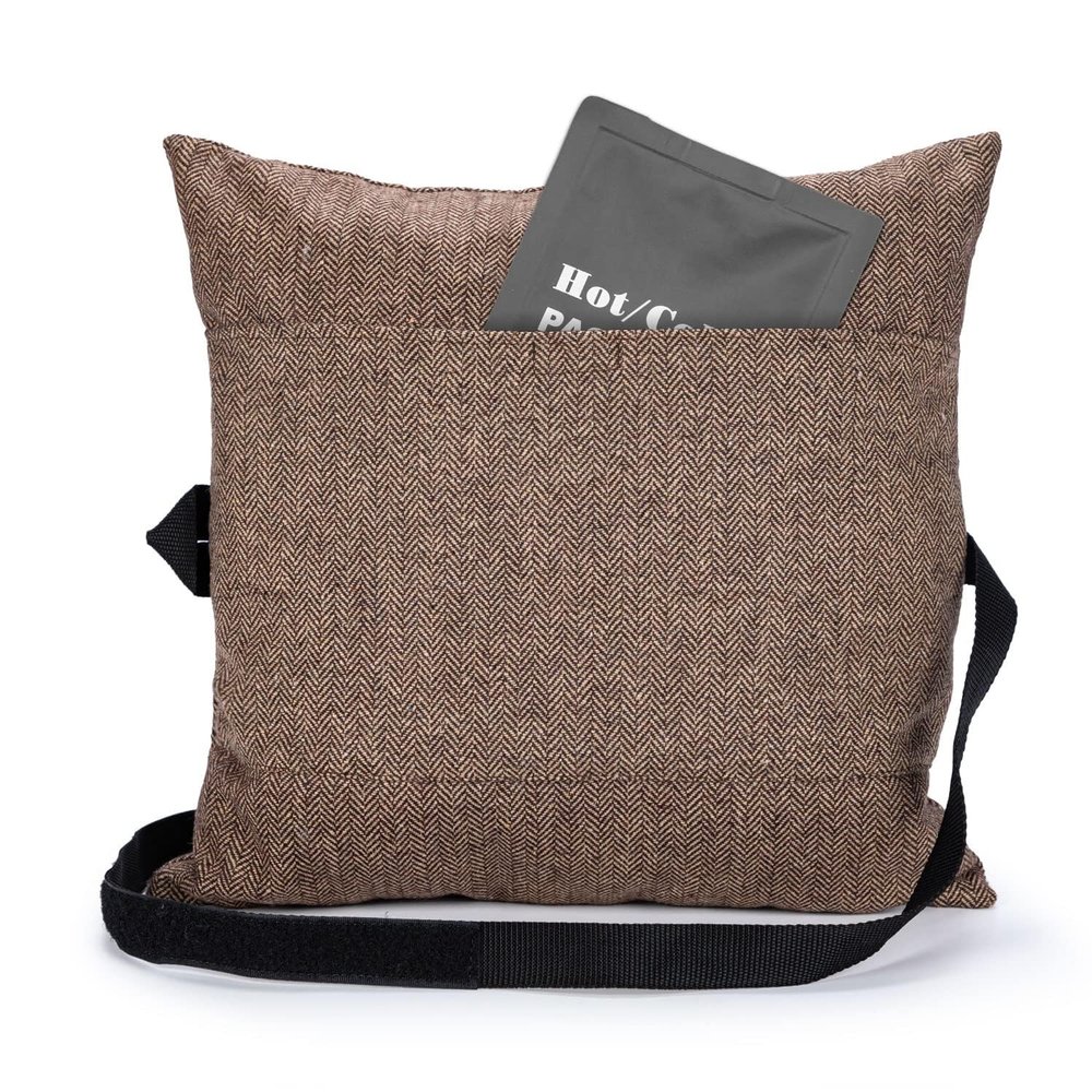 SWISSELITE Post Surgery Pillow for Hysterectomy & C-Section Abdominal Support with Retractable Straps & Pocket Adjustable Filling Fits Waists up to 50" (Ice Pack Not Included)